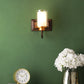 Black Wall Light White Round Glass S-178-1W