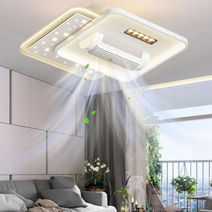 JS-FO - FI-7570 High Speed Bladeless Ceiling Fan with Light White Finish Acrylic Blades