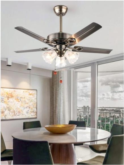 JS-FO - FI-7734 High Speed Classic Designer Fans with Light Antique Brass Finish Metal Blades Size 1320mm