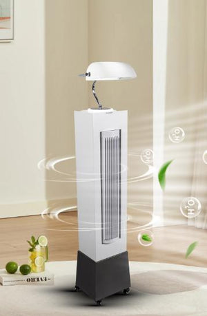 JS-FO - LD-2503 High Speed Bladeless Floor Fans White And Gray Finish