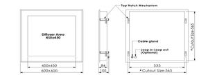 Cleanroom LED Panel Light | Bottom Openable | IP65 | 1×1 & 2×2