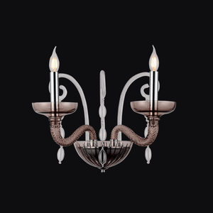JSPHILO-3-312-2xE14 - Chrome Metal Candle Arm Wall Light