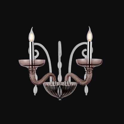 JSPHILO-3-312-2xE14 - Chrome Metal Candle Arm Wall Light