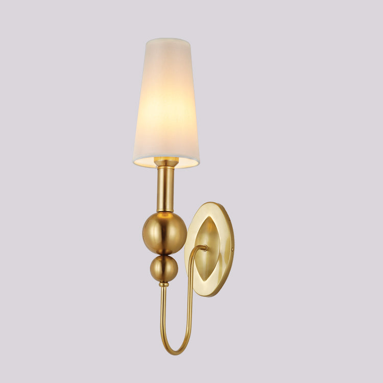 JSPHILO-3-317-1xE14 - Gold & White Metal+Glass Luxury Wall Light