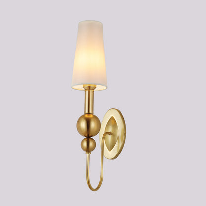 JSPHILO-3-317-1xE14 - Gold & White Metal+Glass Luxury Wall Light