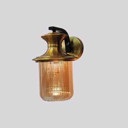 JSPHILO-3-322-1xE27 - Gold & Amber Metal+Glass Modern Wall Light