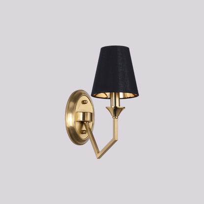 JSPHILO-3-328-1xE27 - Gold & Black Shade Metal+Glass Modern Wall Light