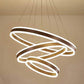 3 LIGHT 3 RINGS BROWN MODERN DOUBLE LED CHANDELIER FOR DINING LIVING ROOM OFFICE HANGING SUSPENSION LAMP
