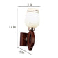 ELIANTE Brown Wood Base White White Shade Wall Light - 3008-1W - Bulb Included