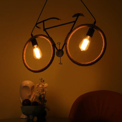 ELIANTE Black Iron Base Black White Shade Hanging Light - 3009-1Lp - Bulb Included