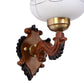 ELIANTE Brown Wood Base White White Shade Wall Light - 3013-1W-A - Bulb Included