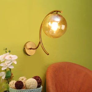 ELIANTE Gold Iron Base Gold White Shade Wall Light - 3014-1W-B - Bulb Included