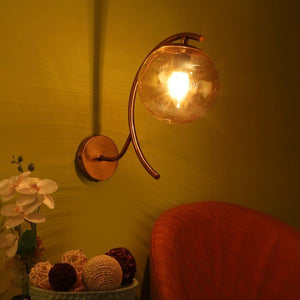 ELIANTE Gold Iron Base Gold White Shade Wall Light - 3014-1W-B - Bulb Included