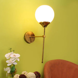 ELIANTE Gold Iron Base White White Shade Wall Light - 3015-1W - Bulb Included