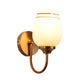 ELIANTE Gold Iron Base White White Shade Wall Light - 3017-1W - Bulb Included