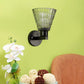 ELIANTE Black Iron Base Black White Shade Wall Light - 3019-1W - Bulb Included