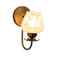 ELIANTE Gold Iron Base White White Shade Wall Light - 3025-1W - Bulb Included
