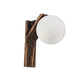 ELIANTE Brown Wood Base White White Shade Wall Light - 3029-1W - Bulb Included
