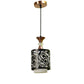 ELIANTE Black and Gold Iron Base White White Shade Hanging Light - 3031-1Lp-Bk-Wh - Bulb Included