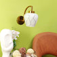 ELIANTE Gold Iron Base White White Shade Wall Light - 3031-1W - Bulb Included