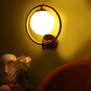 ELIANTE Gold Iron Base White White Shade Wall Light - 3032-1W - Bulb Included