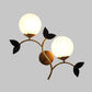ELIANTE Gold Iron Base White White Shade Wall Light - 3034-2W - Bulb Included