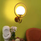 ELIANTE Gold Iron Base White White Shade Wall Light - 3038-1W - Bulb Included