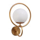 ELIANTE Gold Iron Base White White Shade Wall Light - 3038-1W - Bulb Included