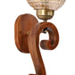 ELIANTE Brown Wood Base Gold White Shade Wall Light - 3044-1W - Bulb Included