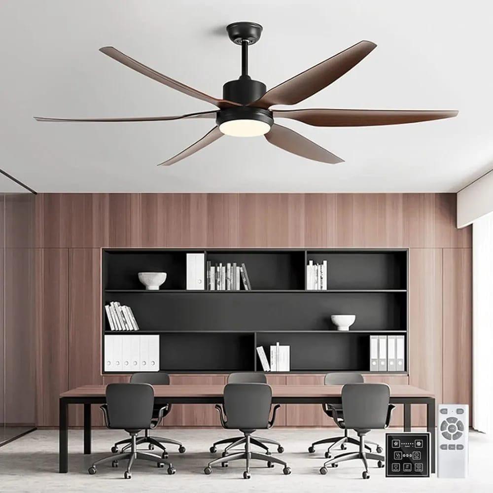 JS-FO - FI-7789-1667mm-B High Speed Modern Designer Fans with Light Black + Wooden Finish Abs Blades Size 1667mm