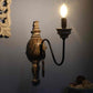 Vistara Brown and Black Wood and Iron Wall Light  | E14 holder | Included Bulb | Eliante by Jainsons Lights