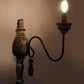 Vistara Brown and Black Wood and Iron Wall Light  | E14 holder | Included Bulb | Eliante by Jainsons Lights