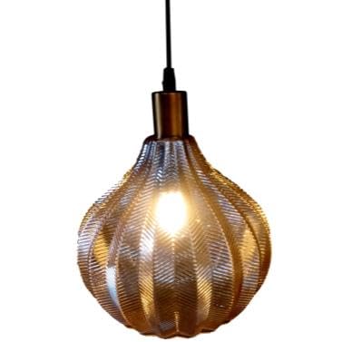 ELIANTE by Jainson Lights | Glass Silver Base Hanging Light | Glass Body | E-27 Holder | Without Bulb |CC-2215-1 | Hanging Lights for Living Room