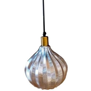 ELIANTE by Jainson Lights | Glass Silver Base Hanging Light | Glass Body | E-27 Holder | Without Bulb |CC-2215-1 | Hanging Lights for Living Room