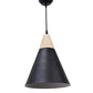 ELIANTE - Black Single Head Vintage Metal Cone/Chilam Shaped Hanging Pendant Ceiling Light by Jainsons Lights - Hanging-BK+WH+Wood - Without Bulb | by Jainsons Lights