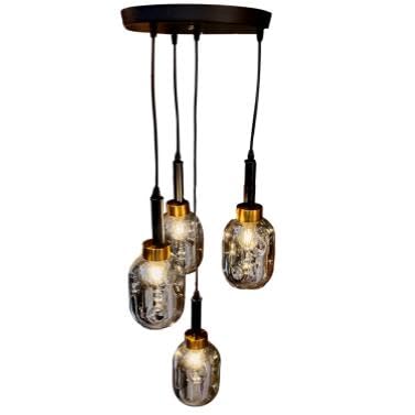 ELIANTE by Jainson Lights | Metal Gold Base Hanging Light | Glass Body | E-27 Holder | Without Bulb |CC-6752-4