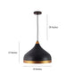 ELIANTE by Jainsons Lights | Modern Black Metal Single Hanging Light/Ceiling Decorative Chandelier Light Lamp by Jainsons Lights - M-46-HL-BIG-BK-GD - Without Bulb
