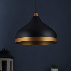 ELIANTE by Jainsons Lights | Modern Black Metal Single Hanging Light/Ceiling Decorative Chandelier Light Lamp by Jainsons Lights - M-46-HL-BIG-BK-GD - Without Bulb