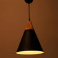 ELIANTE - Black Single Head Vintage Metal Cone/Chilam Shaped Hanging Pendant Ceiling Light by Jainsons Lights - Hanging-BK+WH+Wood - Without Bulb | by Jainsons Lights
