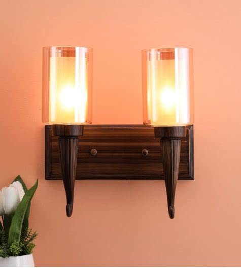 ELIANTE Yellow Glass Wall Sconces - S-130-2W | 3 Years Warranty | Free - LED LAMP