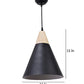 ELIANTE - Black Single Head Vintage Metal Cone/Chilam Shaped Hanging Pendant Ceiling Light by Jainsons Lights - Hanging-BK+WH+Wood - Without Bulb | by Jainsons Lights