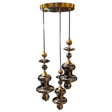 ELIANTE by Jainson Lights | Glass Chrome Base Hanging Light | Glass Body | E-27 Holder | Without Bulb |CC-CD57-3