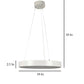 ELIANTE White Metal Hanging Light by Jainsons Lights - Led - 18-INCH-Round-Circle-WH-HL | by Jainsons Lights