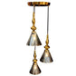 ELIANTE by Jainson Lights | Metal Gold Base Hanging Light | Glass Body | E-27 Holder | Without Bulb |CC-CD9945-3 | Hanging Lights for Living Room