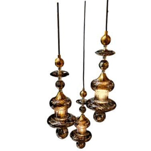 ELIANTE by Jainson Lights | Glass Chrome Base Hanging Light | Glass Body | E-27 Holder | Without Bulb |CC-CD57-3