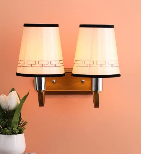 ELIANTE Yellow Fabric Wall Sconces - S-121-2W | 3 Years Warranty | Free - LED LAMP