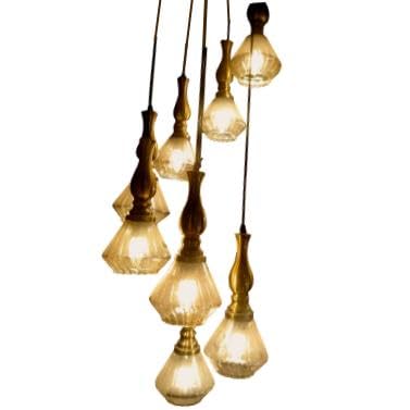 ELIANTE by Jainson Lights | Glass Amber Hanging Light | E-27 Holder | Without Bulb |CC-1025-8
