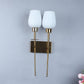 ELIANTE Gold Iron Base White Glass Shade Wall Light - 3517-2W - Bulb Included