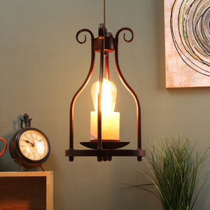 Red Metal Hanging Light - 3940-1P - Included Bulb