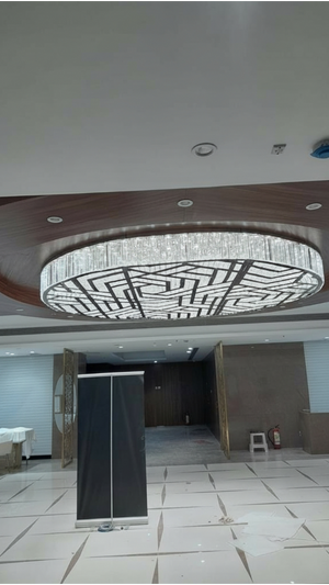 Modern Luxury Crystal Ceiling Chandelier with Artistic Geometric Detailing
